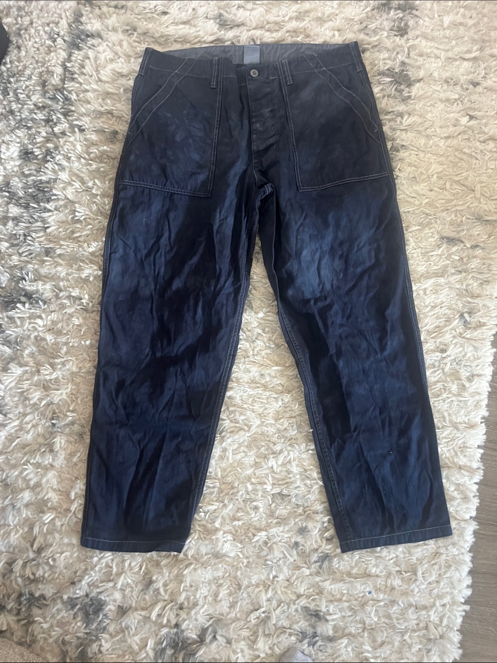 Men's Navy Workwear Pants - Casual Utility Style